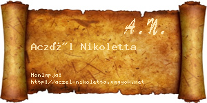 Aczél Nikoletta névjegykártya