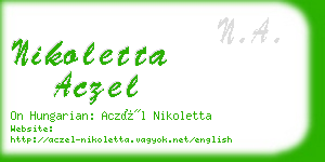 nikoletta aczel business card